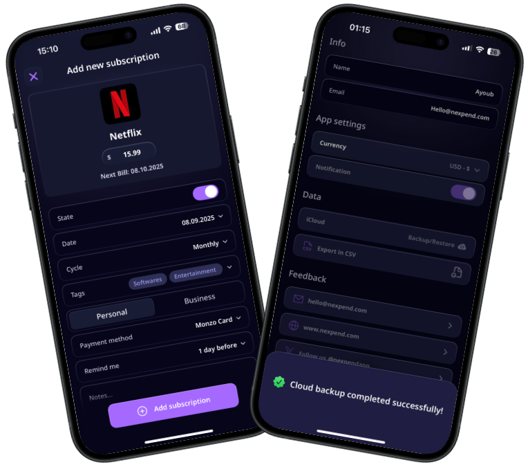 Export, Backup & Tags